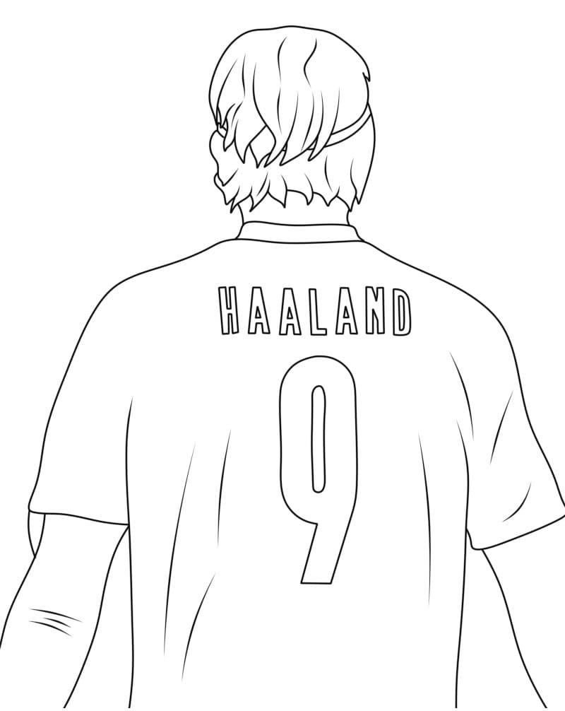 Erling Haaland Football Player coloring page