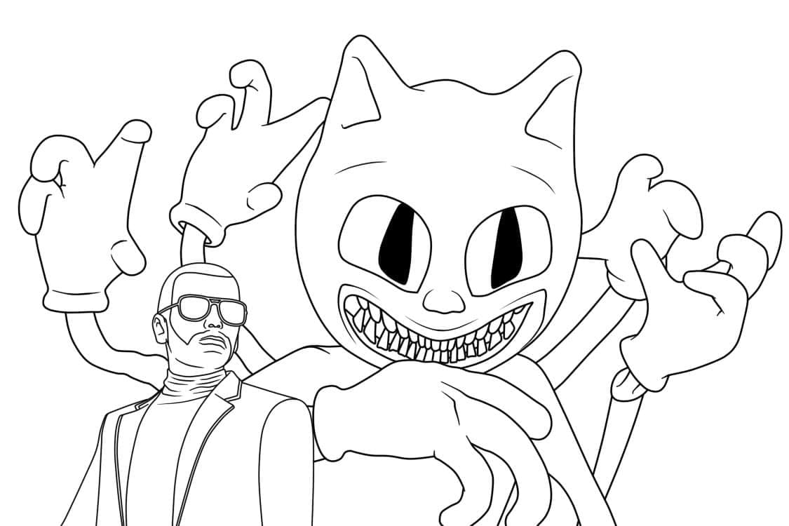 Evil Cartoon Cat coloring page - Download, Print or Color Online for Free