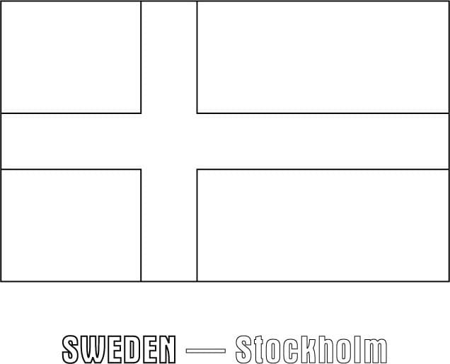 Flag of Sweden coloring page