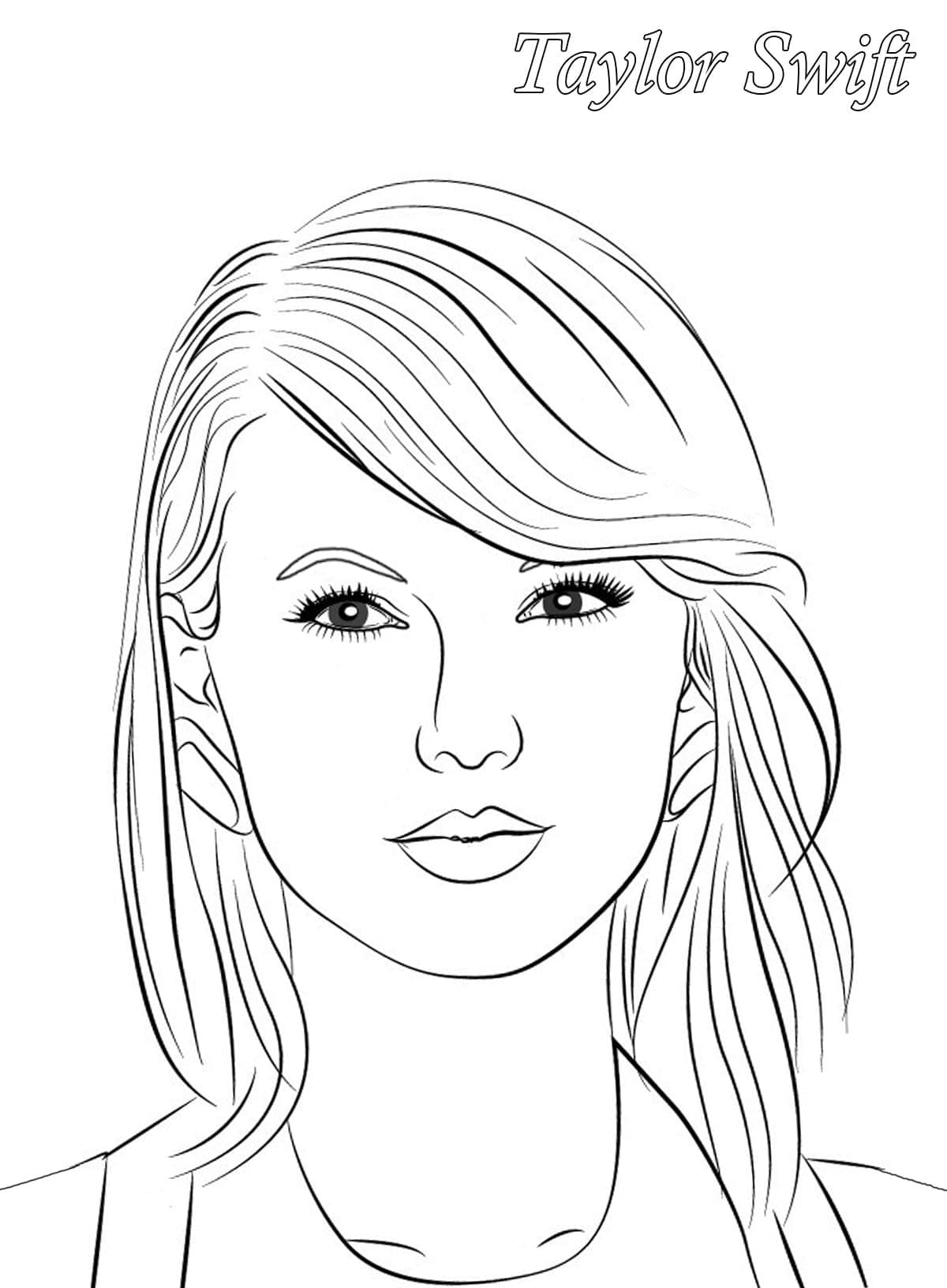 Coloring pages of taylor swift on Craiyon