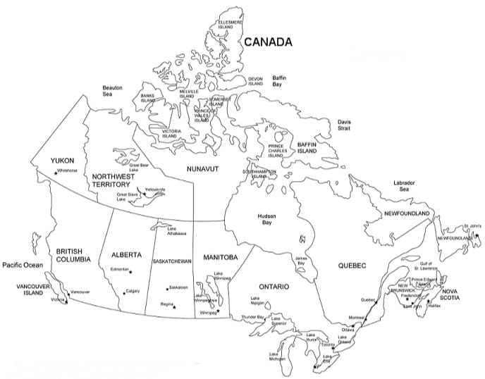 Free Printable Canada Map coloring page - Download, Print or Color ...