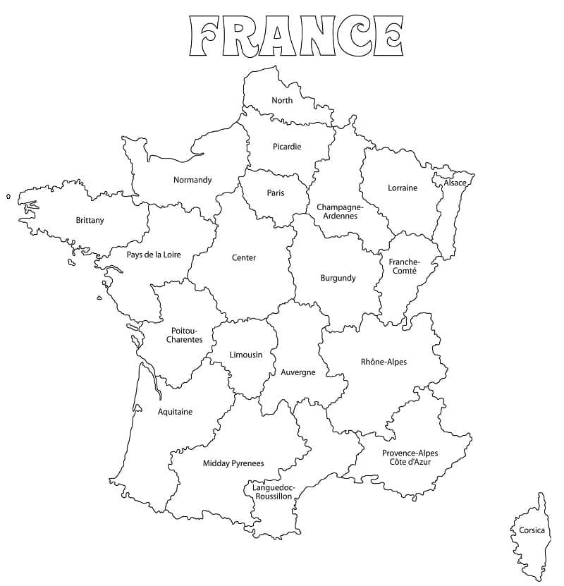 Free Printable France Map coloring page - Download, Print or Color ...