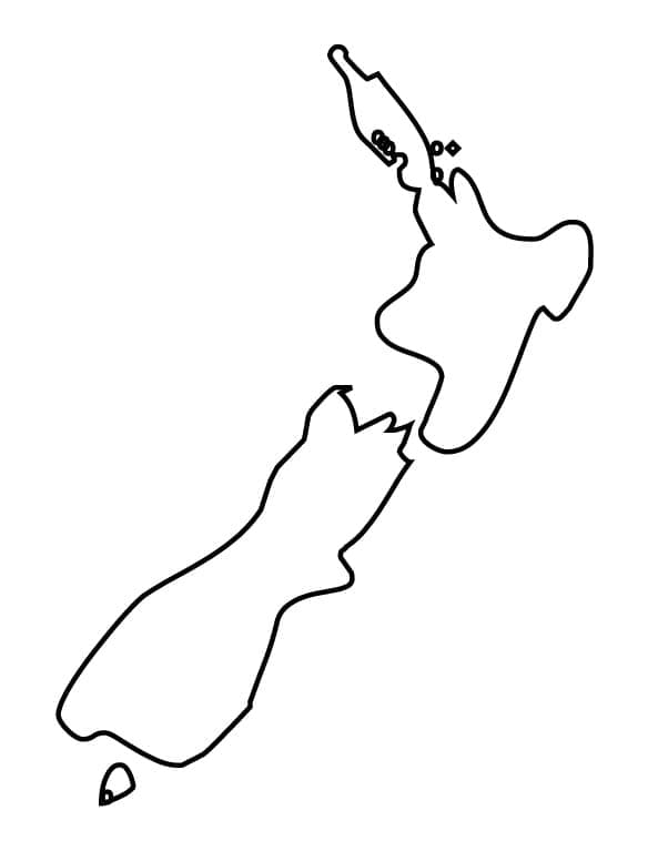 Free Printable New Zealand Map coloring page