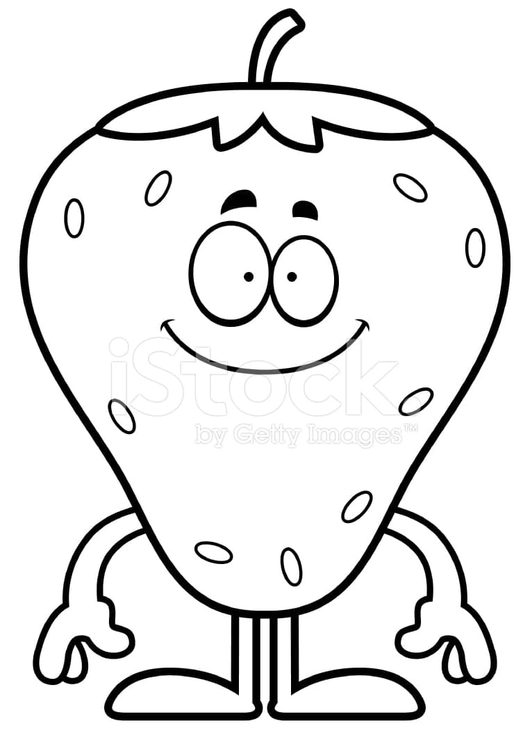 Funny Strawberry coloring page