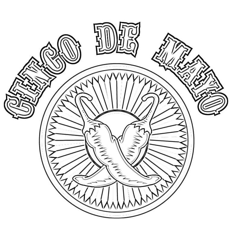 Happy Cinco de Mayo Printable coloring page