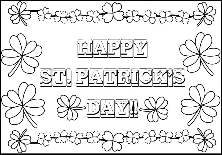 Happy St. Patrick’s Day Printable coloring page