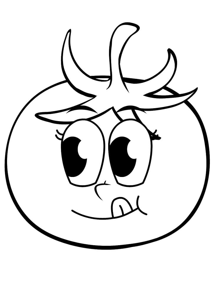 Happy Tomato coloring page