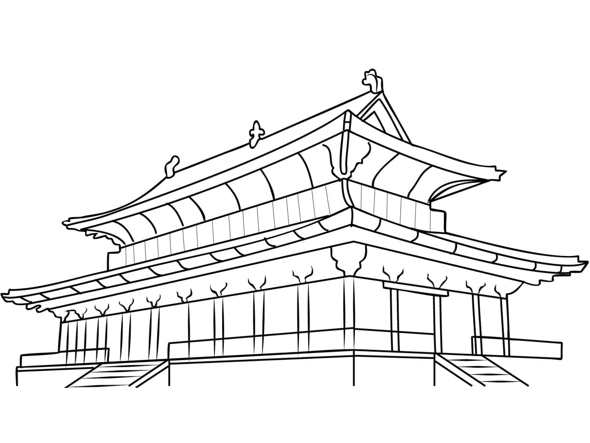 Heijo Palace in Japan coloring page