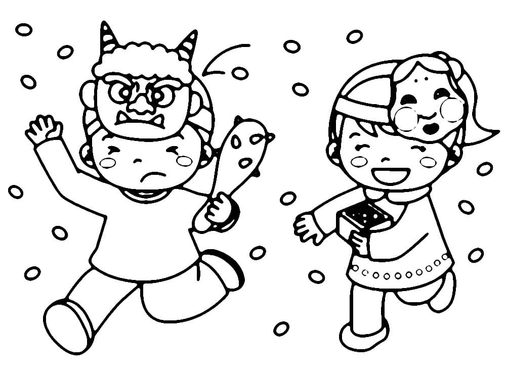 Japanese Setsubun coloring page