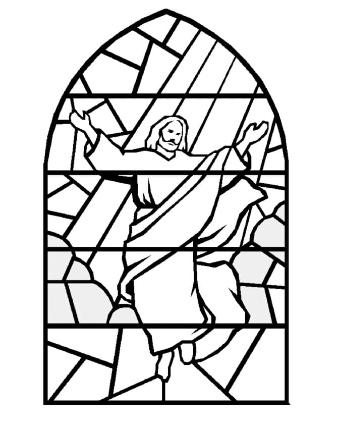 Jesus Stained Glass coloring page