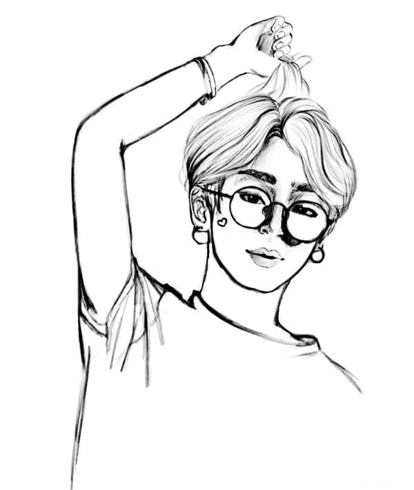 Jimin from BTS coloring page - Download, Print or Color Online for Free