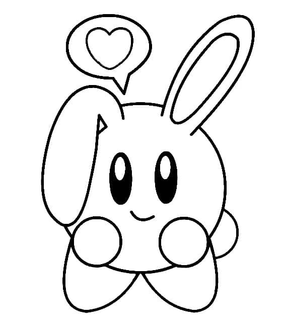 Kirby Bunny coloring page