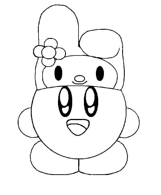 Kirby My Melody coloring page