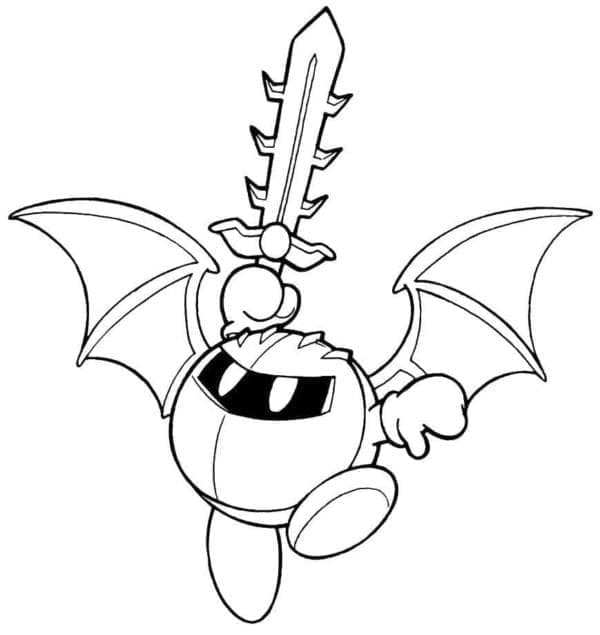 Knight Kirby coloring page