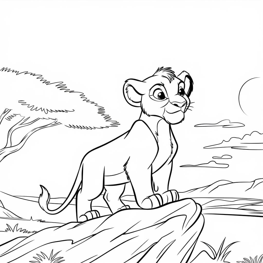 Little Simba from The Lion King coloring page