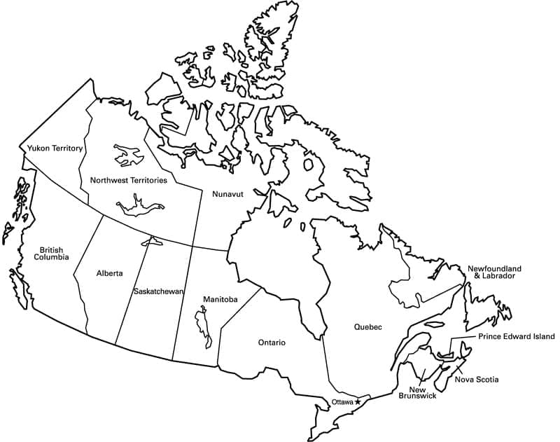 Map of Canada Printable coloring page - Download, Print or Color Online ...