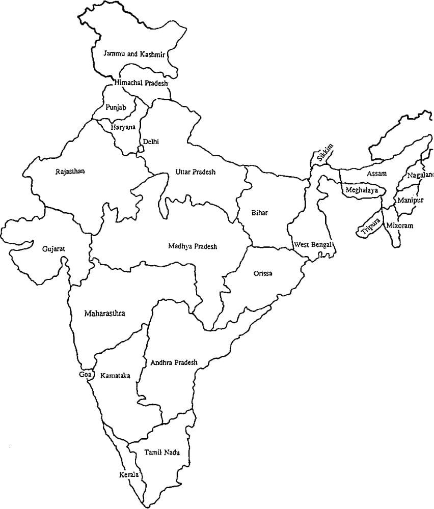 Map of India coloring page - Download, Print or Color Online for Free