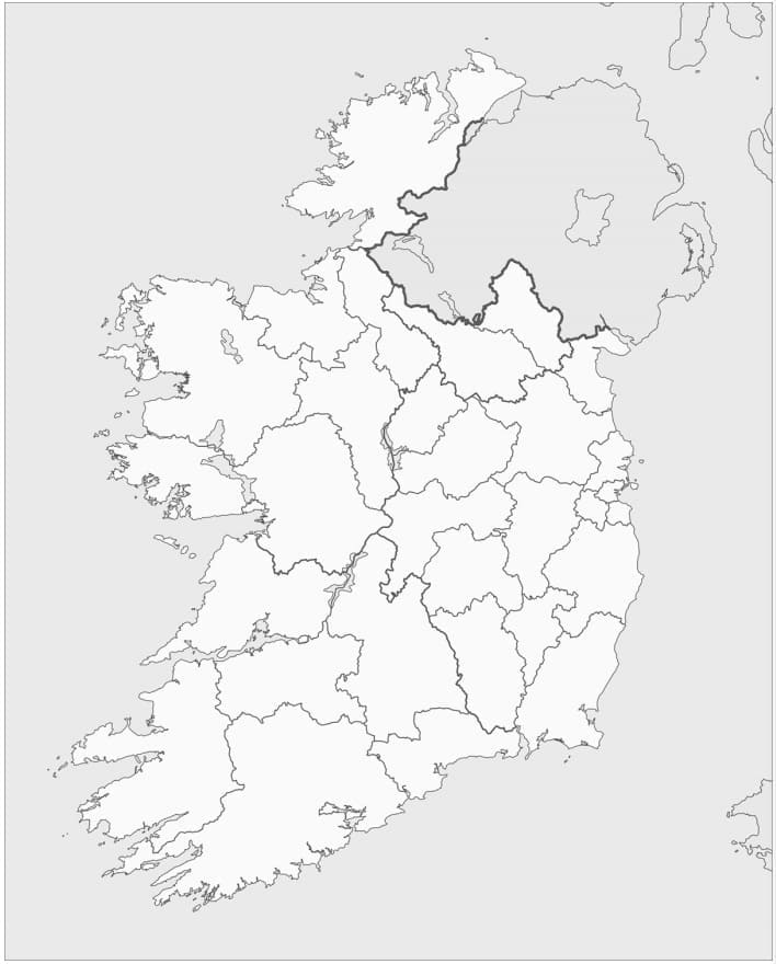 Map of Ireland coloring page