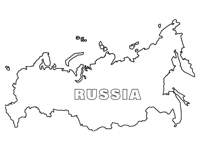 Map of Russia coloring page