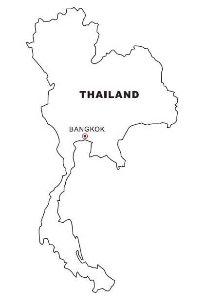 Map of Thailand coloring page