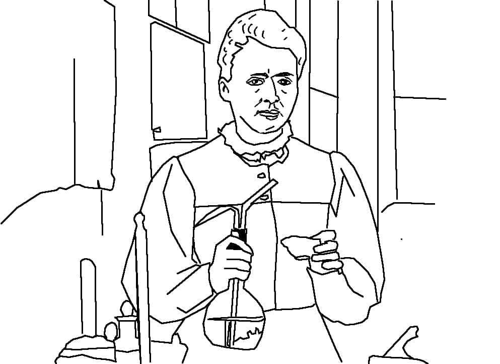 Marie Curie coloring page