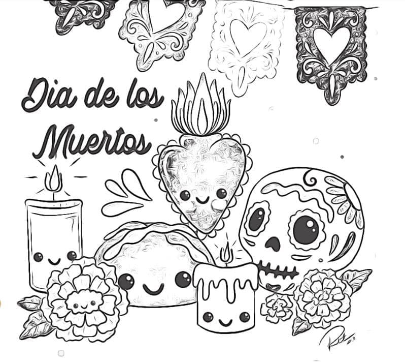 Mexican Día De Muertos Coloring Page Download Print Or Color Online For Free 