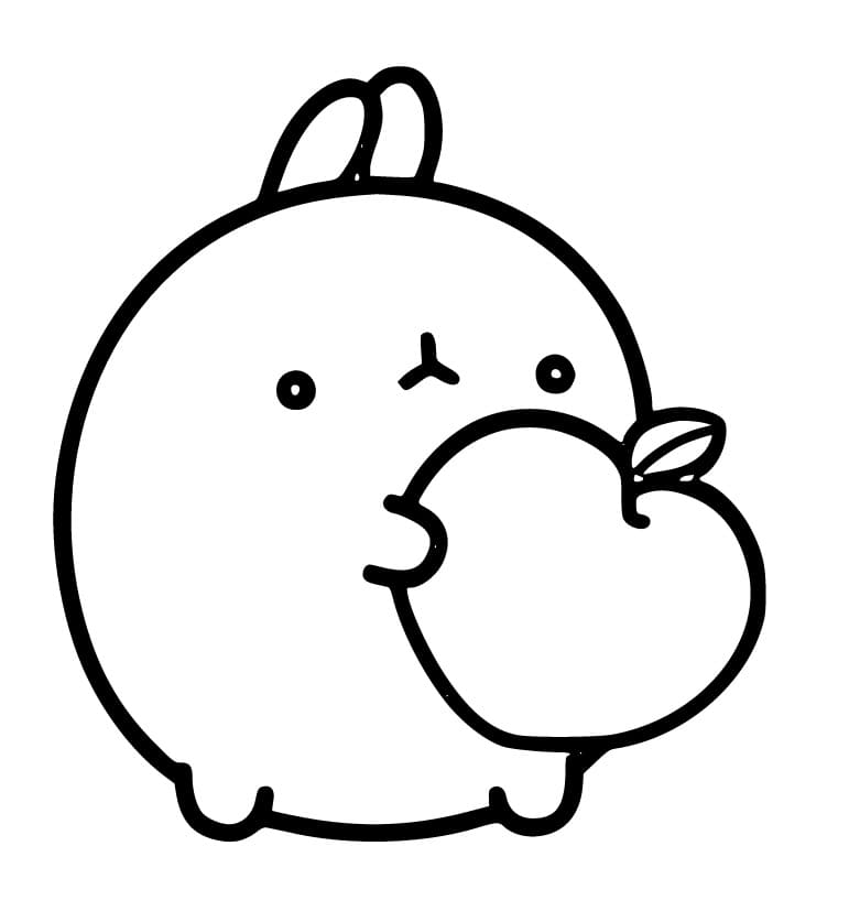 Molang and a Peach coloring page