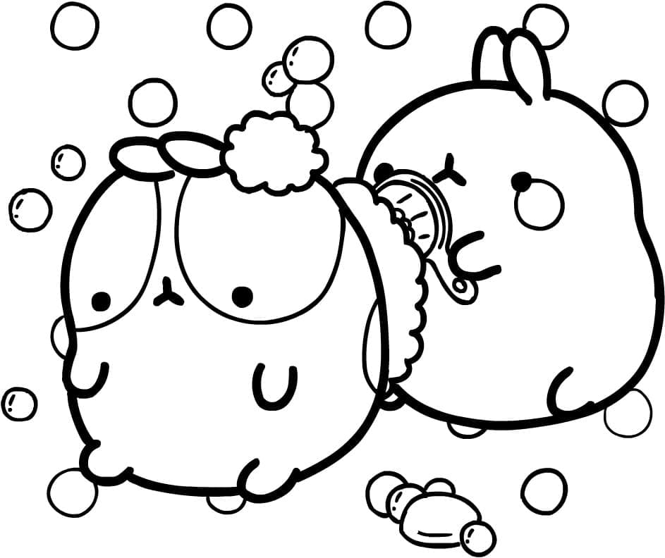 Molang and Friend coloring page