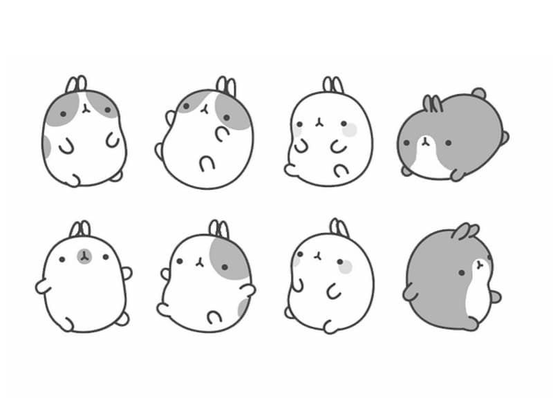 Molang Free coloring page