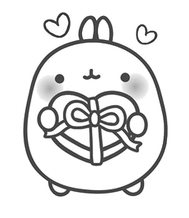 Molang in Love coloring page