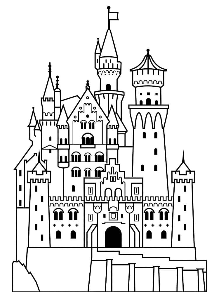 Neuschwanstein Castle coloring page - Download, Print or Color Online ...