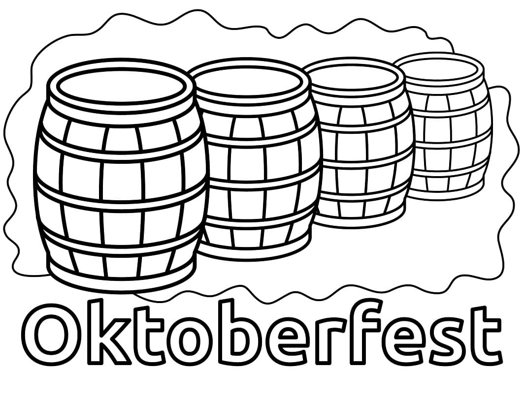 Oktoberfest Beer Barrels coloring page - Download, Print or Color ...