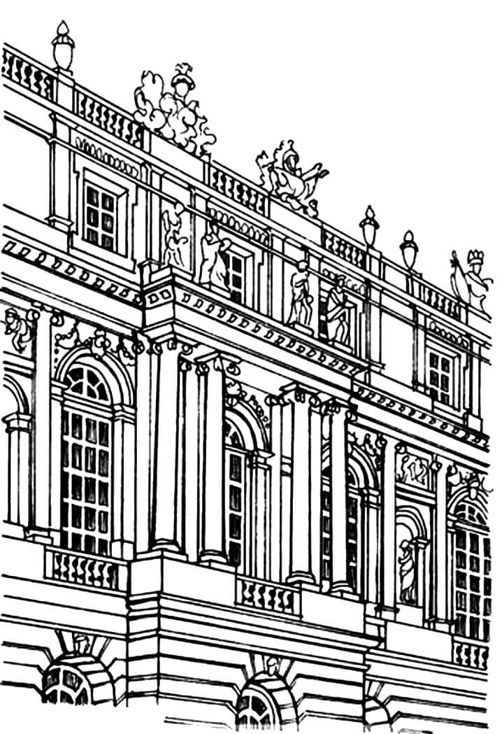 Palace of Versailles coloring page