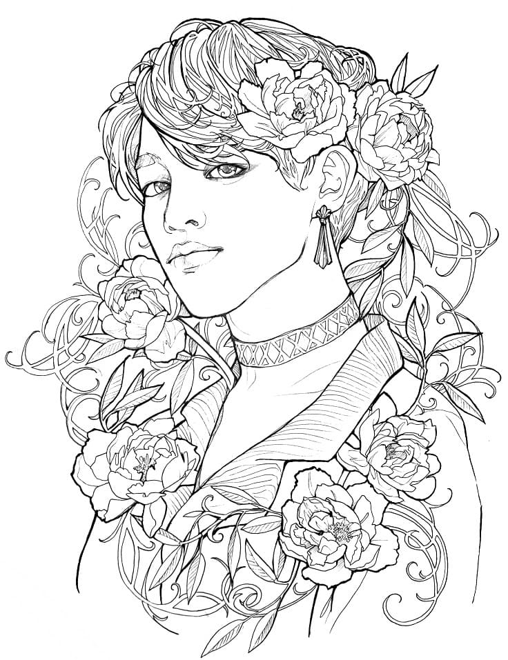 Park Jimin from BTS coloring page - Download, Print or Color Online for ...