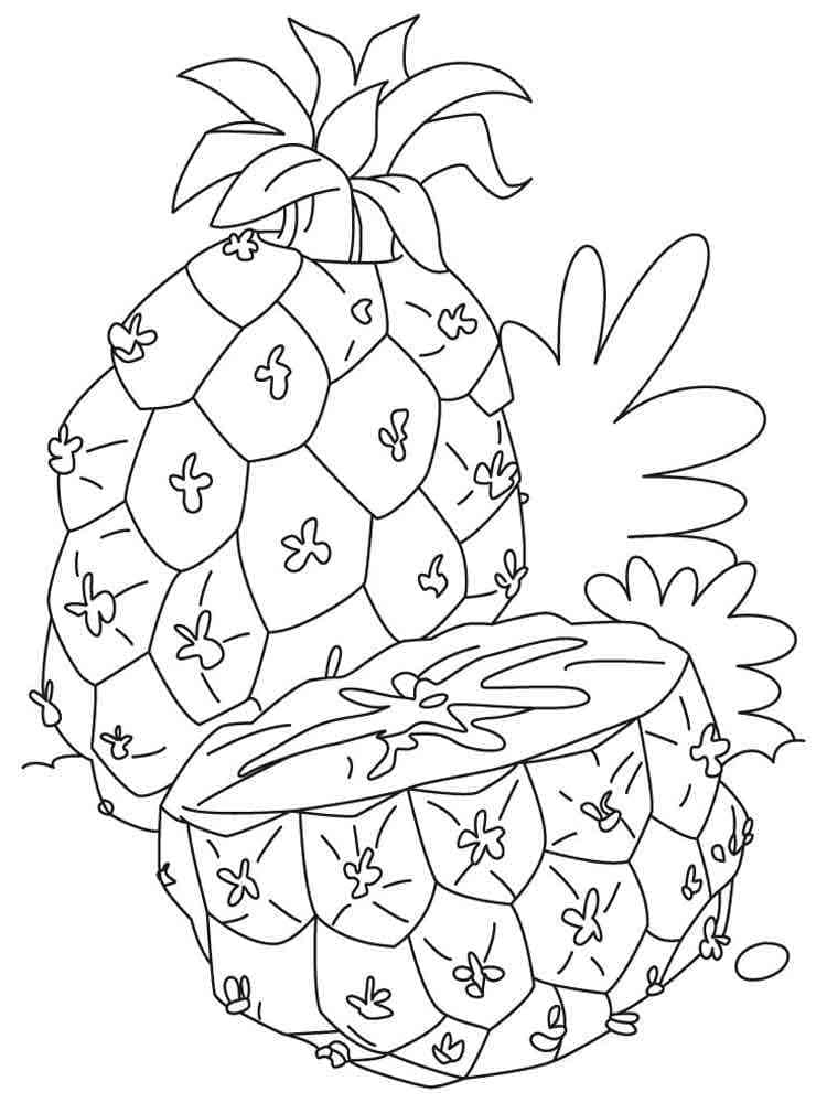 Pineapple Fruit Printable coloring page