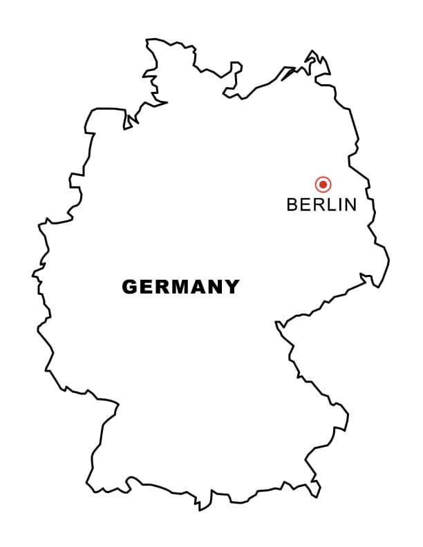 Print Germany Map coloring page