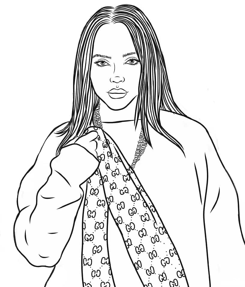 Printable Billie Eilish coloring page