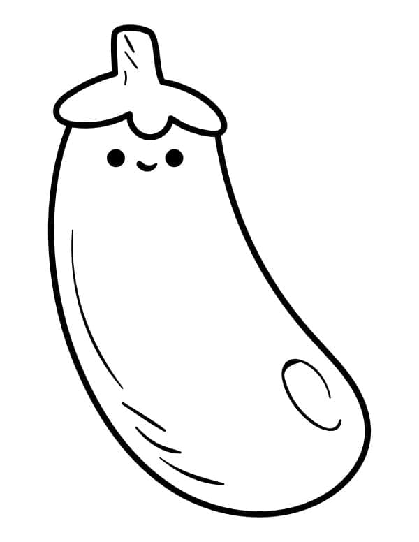 Printable Cute Eggplant