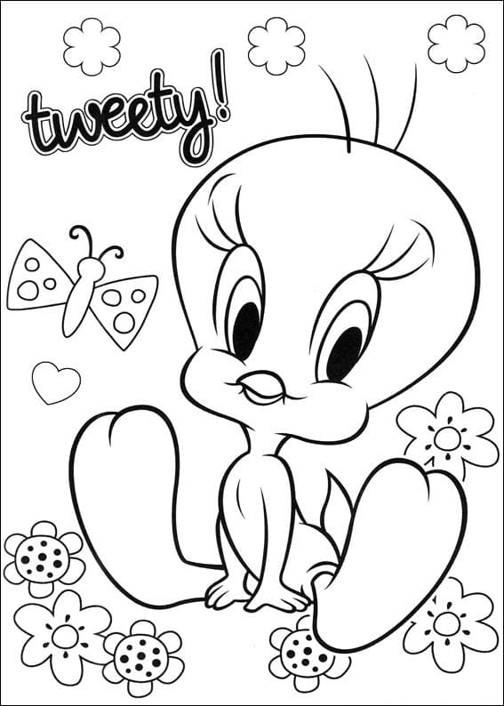 Tweety Bird Coloring Page | Easy Drawing Guides