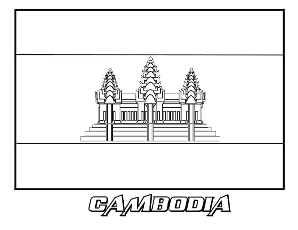 Printable Flag of Cambodia coloring page - Download, Print or Color ...