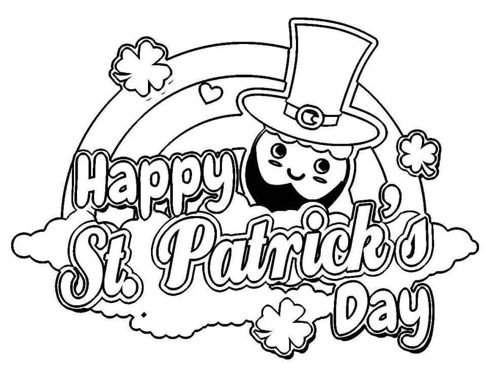 Printable Happy St. Patrick’s Day coloring page