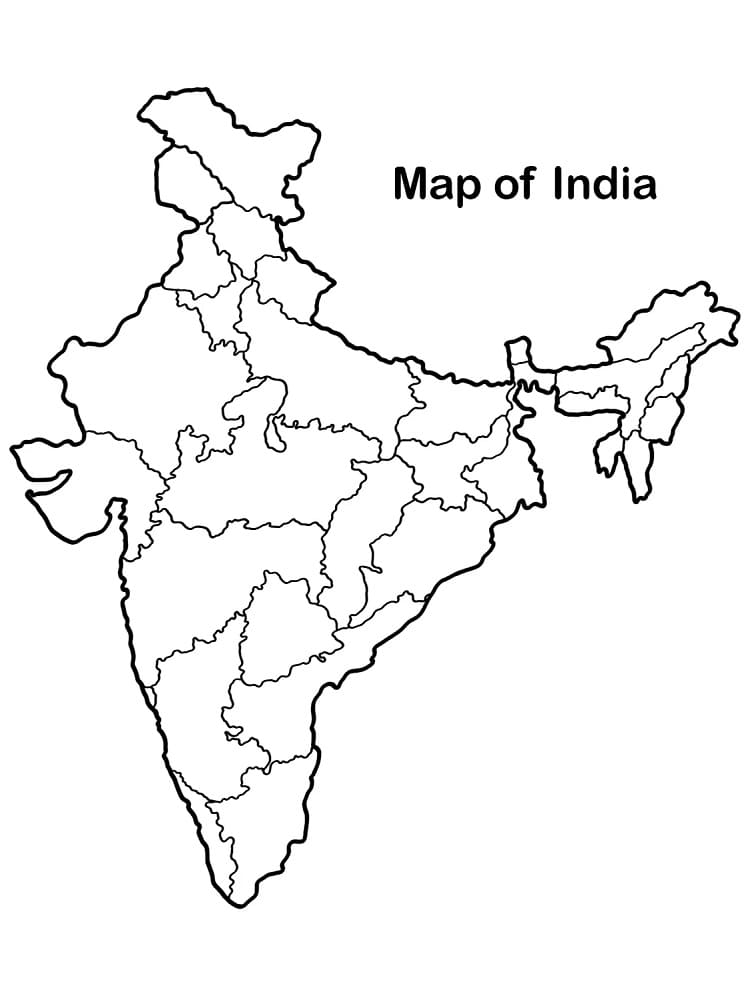 Printable Map of India coloring page - Download, Print or Color Online ...