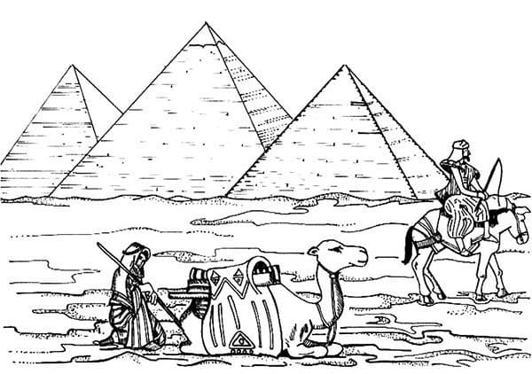 Pyramids of Giza coloring page