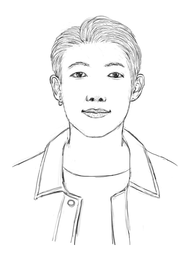 Rap Monster in BTS coloring page