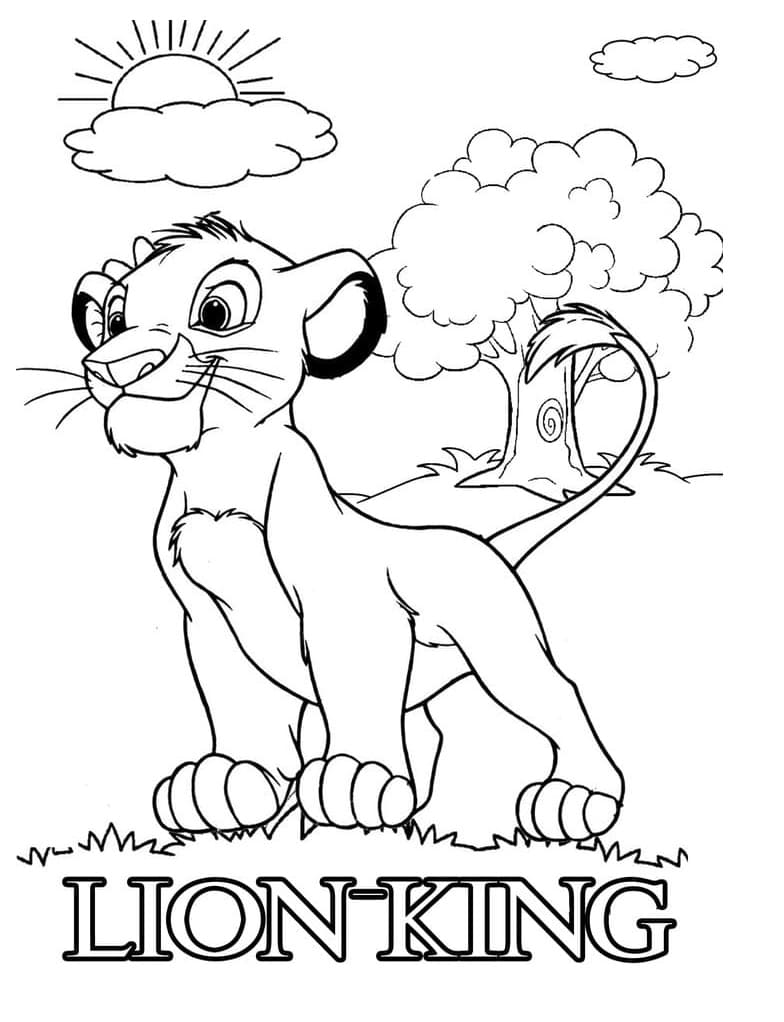 Simba from The Lion King coloring page