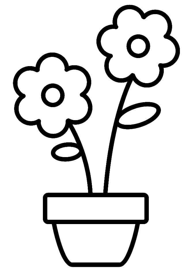 Simple Flower Pot Printable Coloring Page Download Print Or Color 