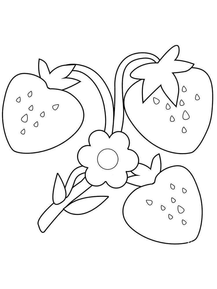 Simple Strawberries coloring page - Download, Print or Color Online for ...