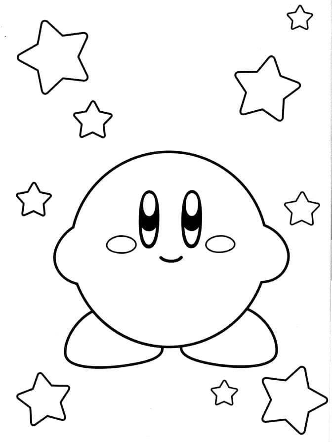 Smiling Kirby coloring page