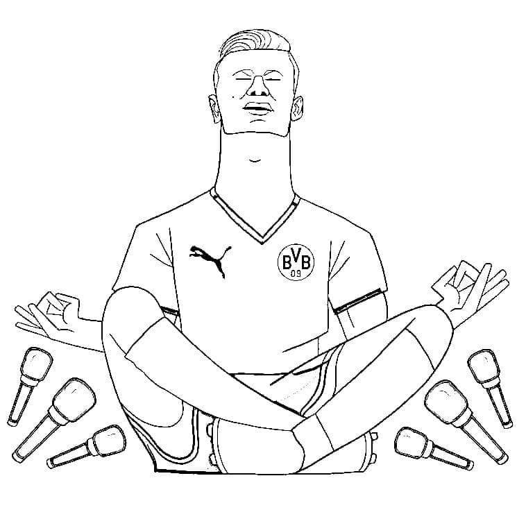 Soccer Player Erling Haaland coloring page