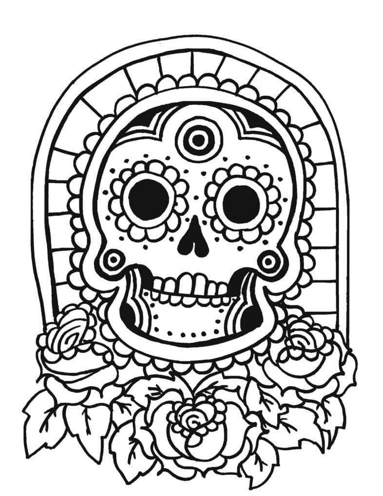Sugar Skull Day Of The Dead Coloring Page Download Print Or Color 